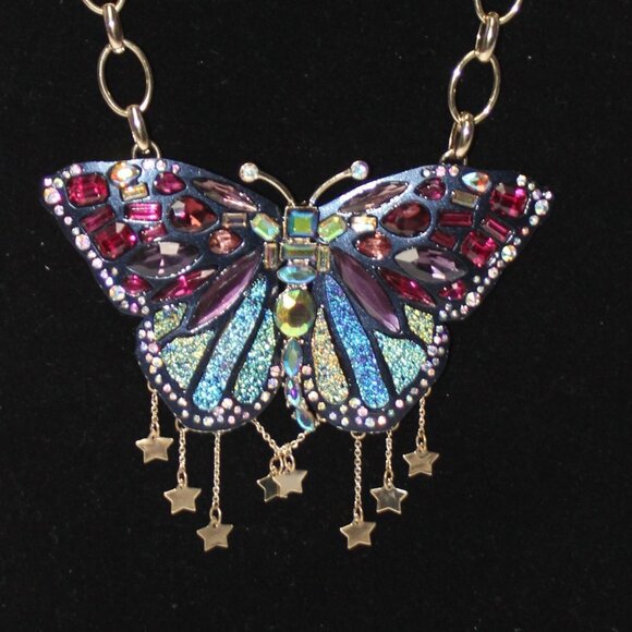 Betsey Johnson Large Butterfly Statement Necklace - Picture 5 of 16